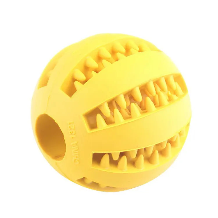 Dog Toy Ball Nontoxic Bite-Resistant Chew Ball for Dogs & Puppies Food Treat Feeder & Tooth Cleaning