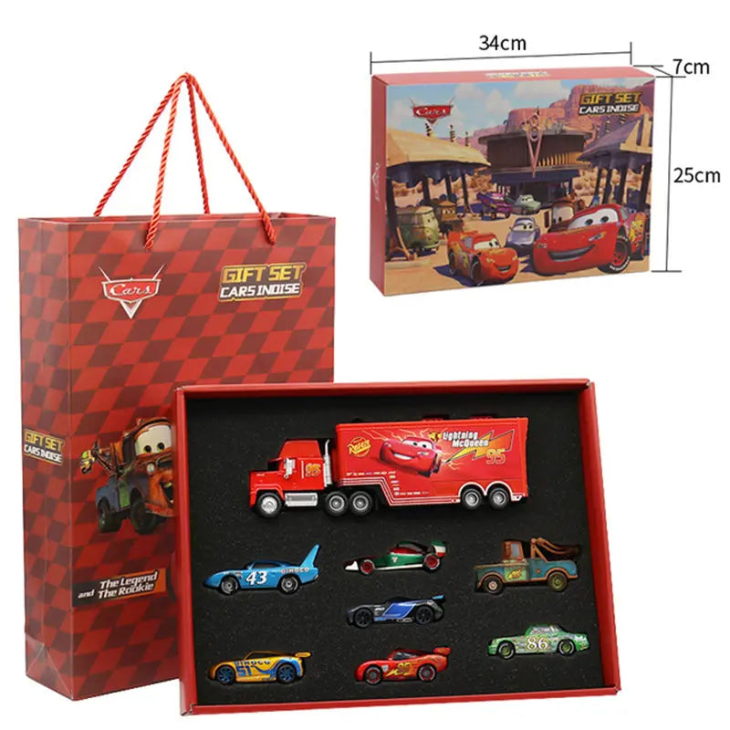 Disney Pixar Cars 3 Metal Diecast Lightning McQueen Mater Champion Car Model Toy Gift Set Jackson Uncle Truck Boy Birthday