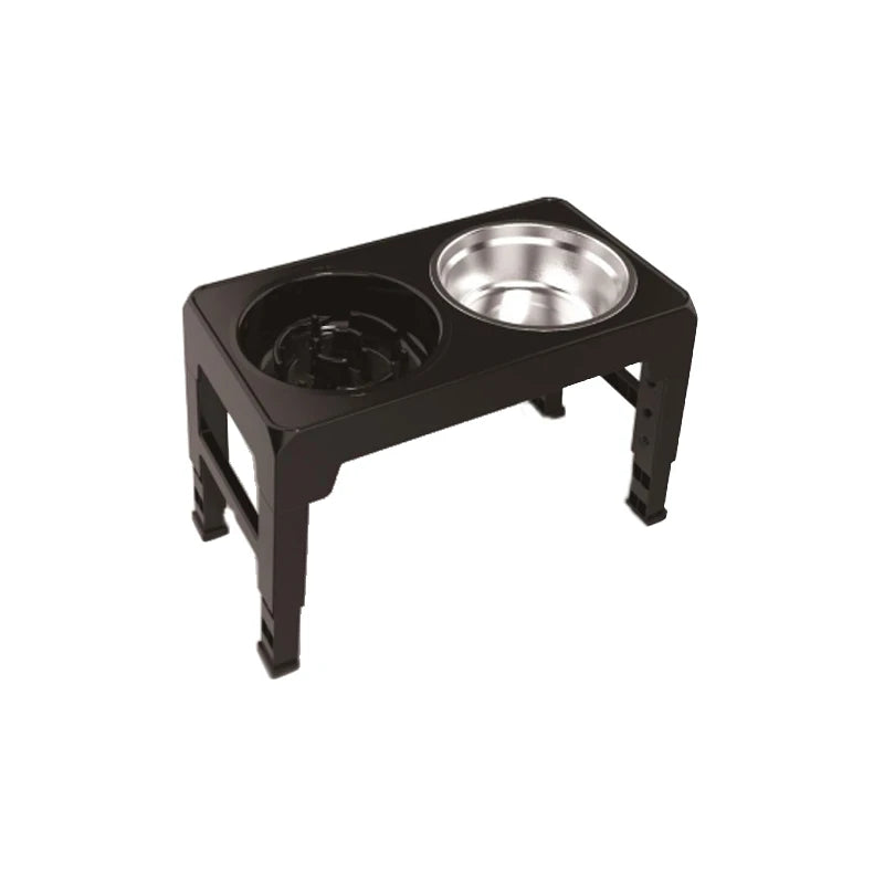BOOTEELY Elevated Dog Feeder with Adjustable Stand & Double Stainless Steel Bowls for All Dog Sizes