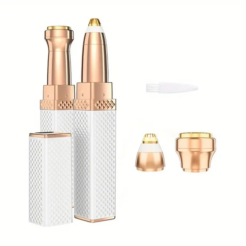 Rechargeable 2-in-1 Eyebrow Razor & Hair Shaver with LED Light for Facial Hair Removal