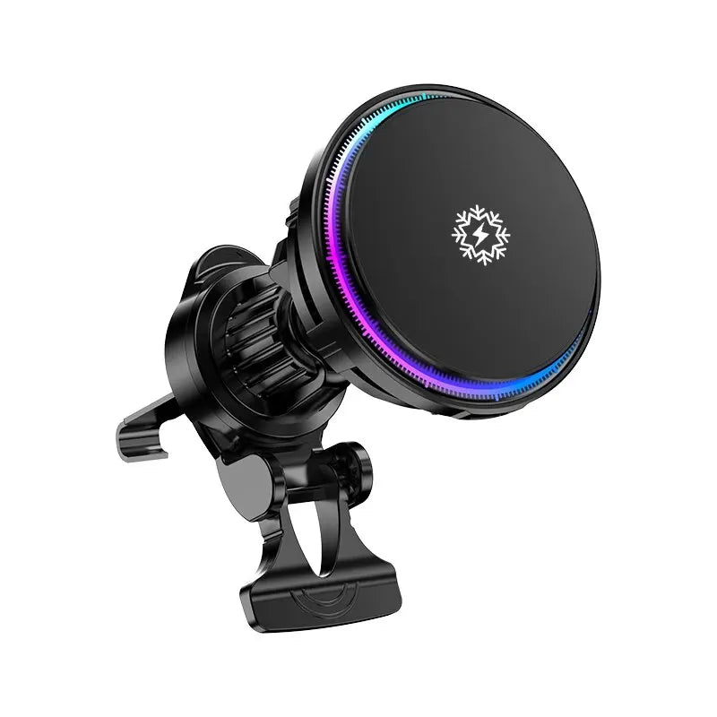 Magnetic Car Wireless Charger & Cooling Phone Holder Mount for MagSafe iPhone 12-16 Pro Max Fast Charging Stand