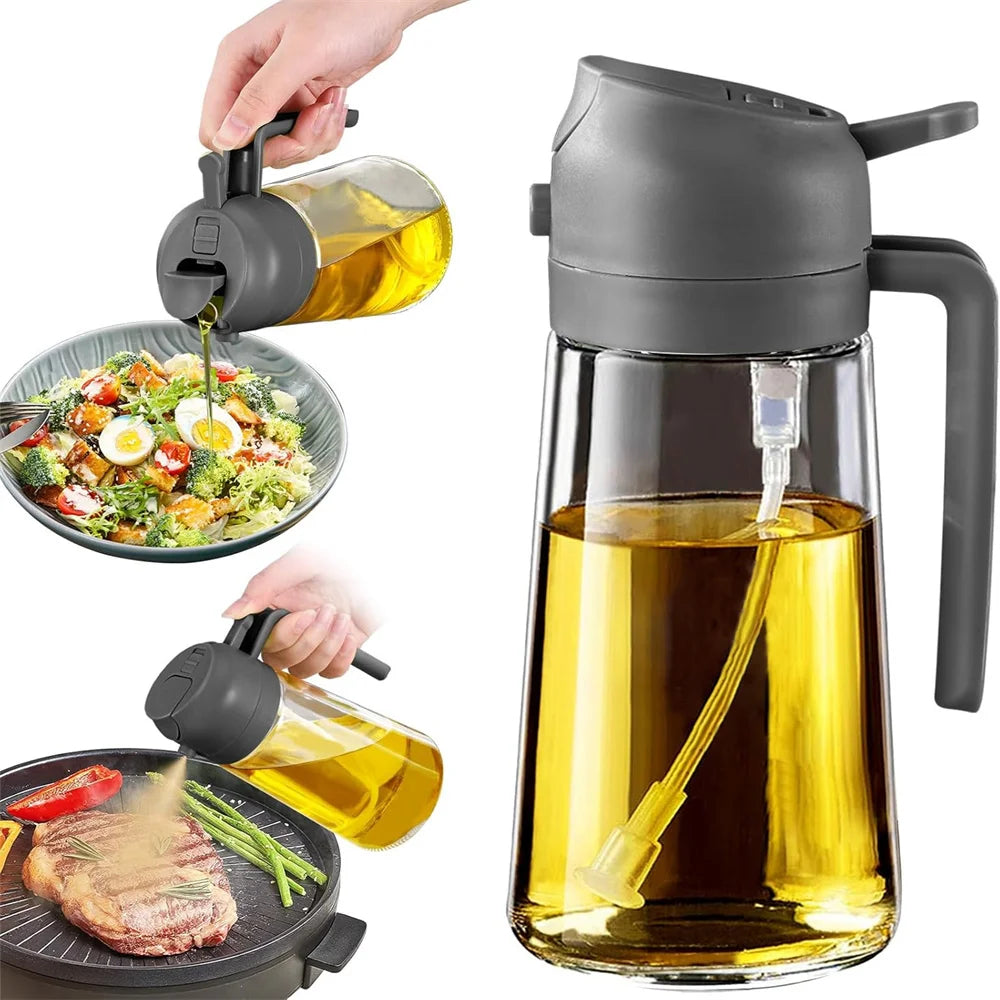 16oz/470ML Glass Oil Dispenser with Automatic Flip Lid