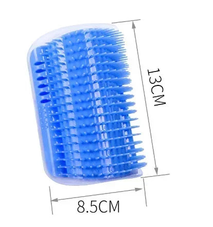 Cat Self-Groomer with Catnip Wall Corner Massage Comb Soft Face Rubs Pet Grooming Tool