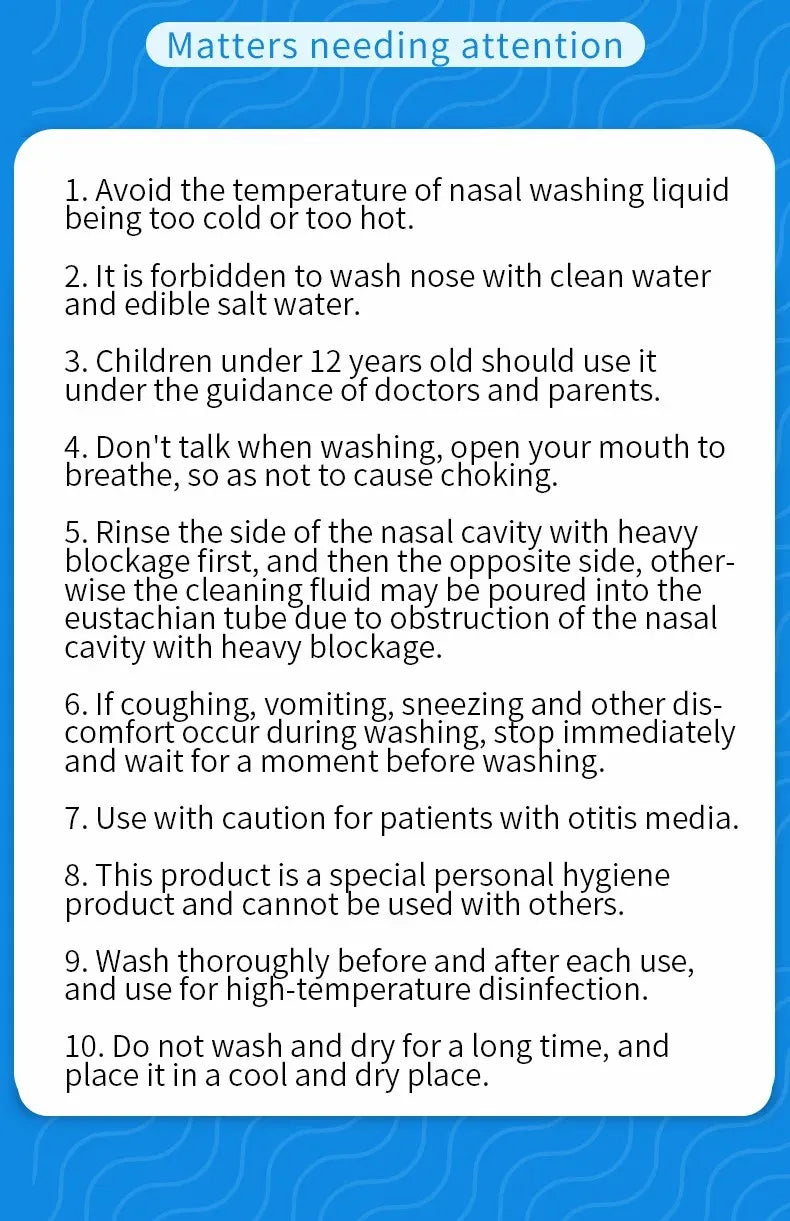 Nasal Wash Bottle 300ml for Adults and Children with Physiological Saline