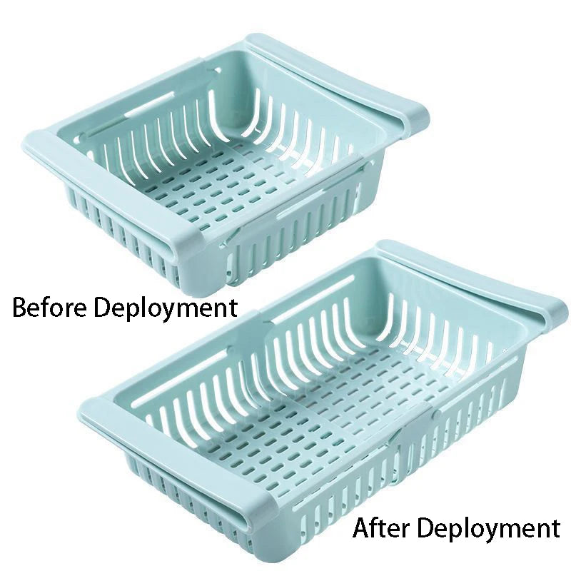 Flexible Expandable Fridge Organizer Drawer Storage Rack