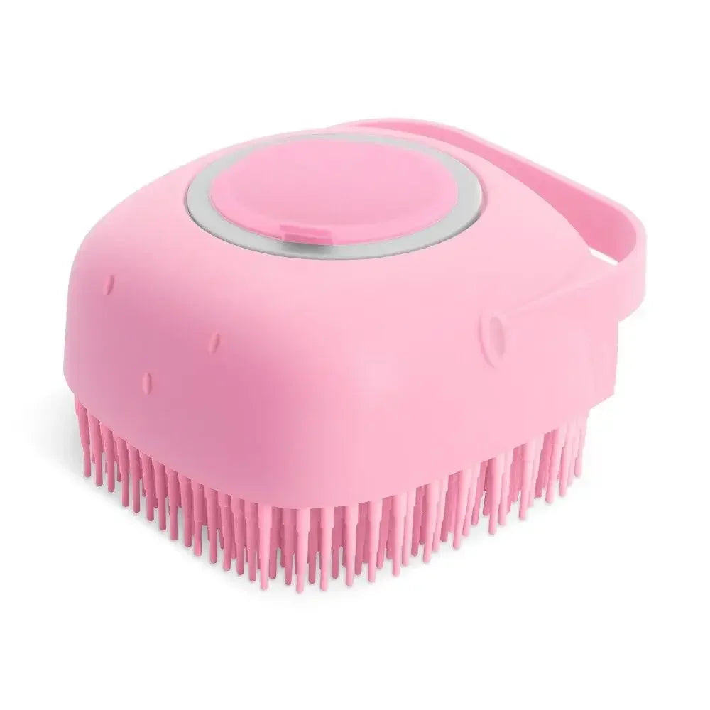 Pet Dog Shampoo Brush 2.7oz 80ml Cat Massage Comb Soft Silicone Rubber Grooming Scrubber for Bathing Short Hair