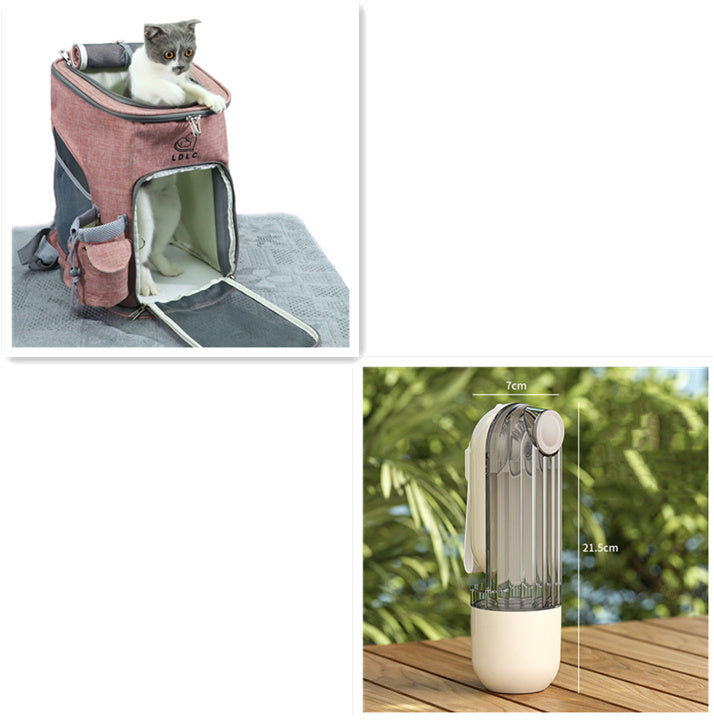 2-in-1 Green Pet Water Cup for Dog Walking and Feeding