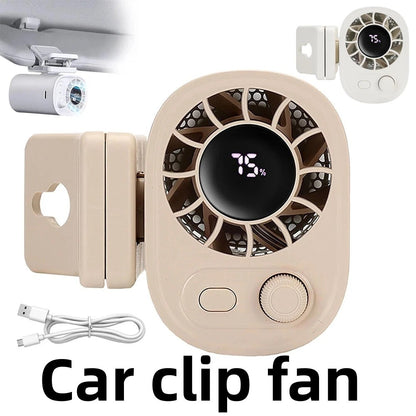 360° Rotatable 12V USB Rechargeable Portable Car Clip Fan