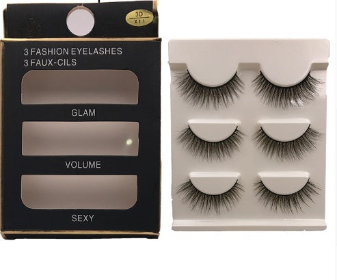 3 Pairs Natural False Eyelashes