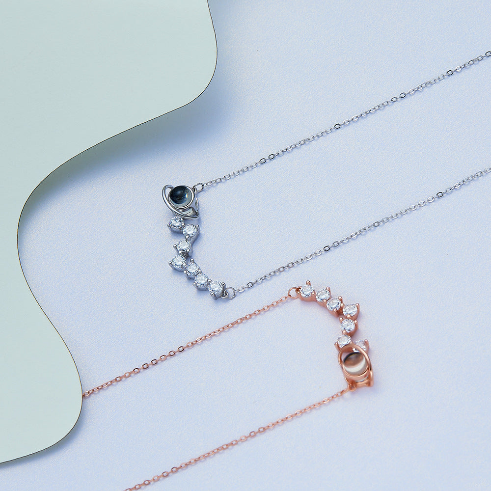 Silver 100 Languages I Love You Planet Diamond Projection