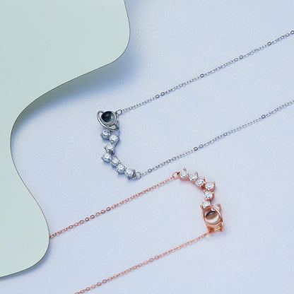 Silver 100 Languages I Love You Planet Diamond Projection