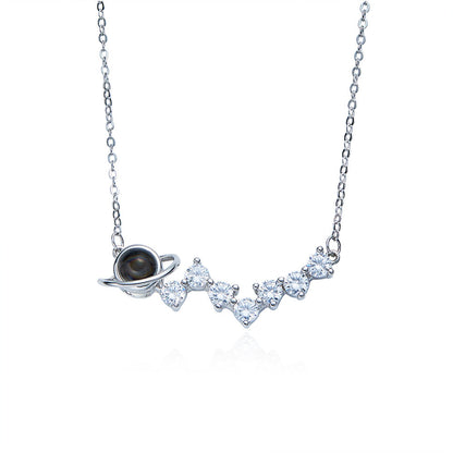 Silver 100 Languages I Love You Planet Diamond Projection