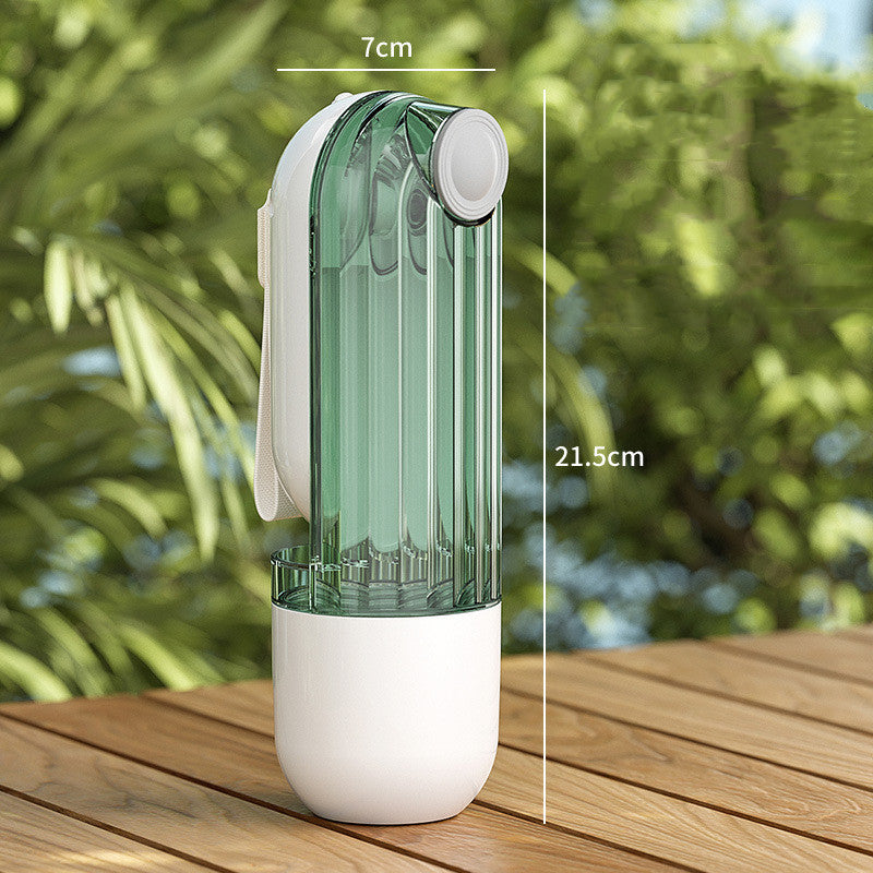 2-in-1 Green Pet Water Cup for Dog Walking and Feeding