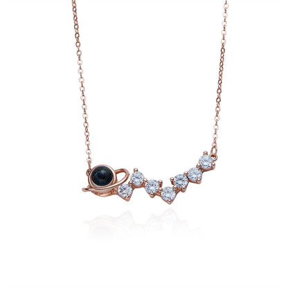 Silver 100 Languages I Love You Planet Diamond Projection