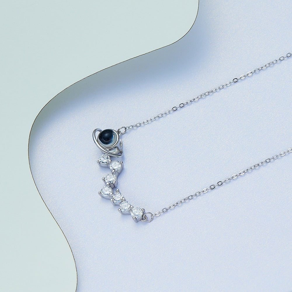 Silver 100 Languages I Love You Planet Diamond Projection