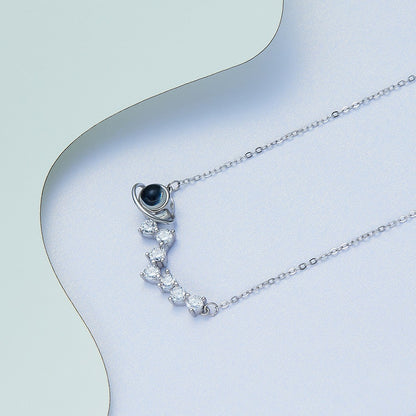 Silver 100 Languages I Love You Planet Diamond Projection