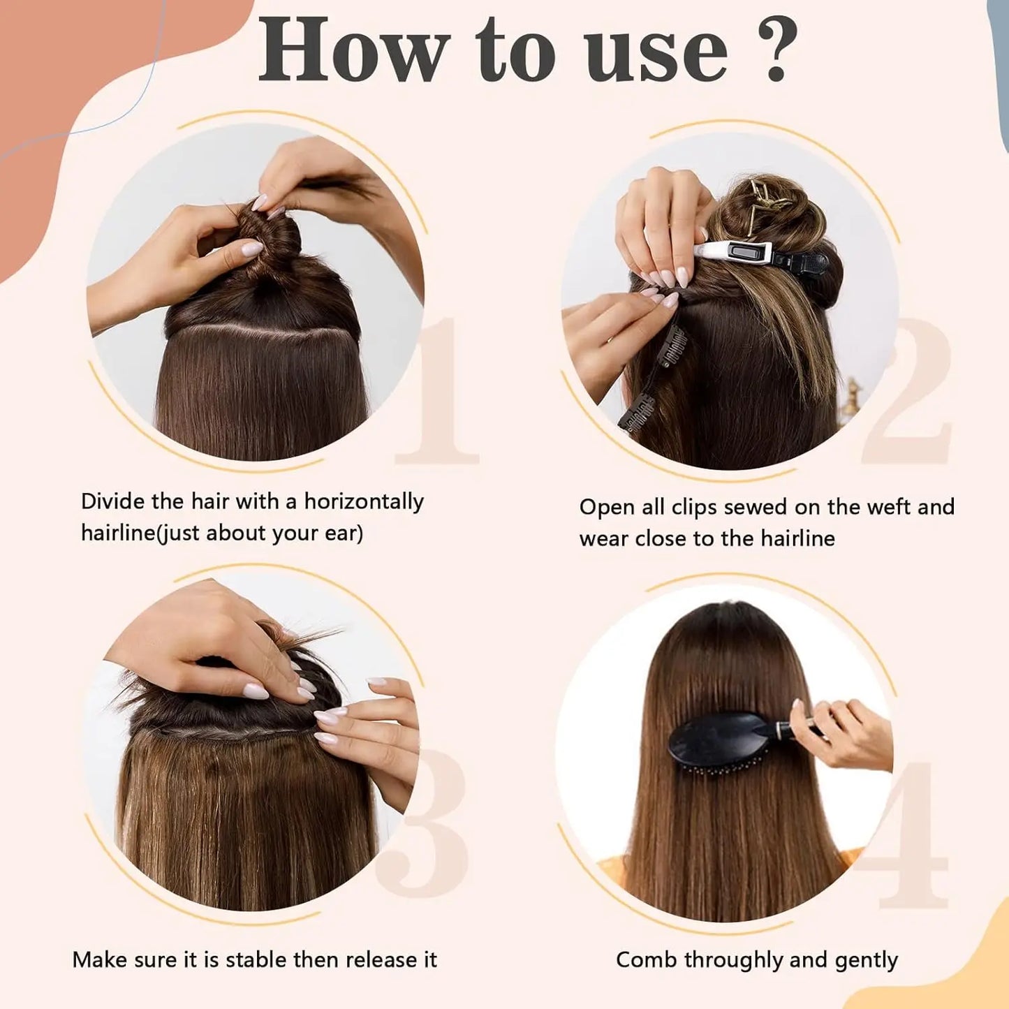 100% Brazilian Remy Clip-In Hair Extension - Natural Straight Invisible One-Piece