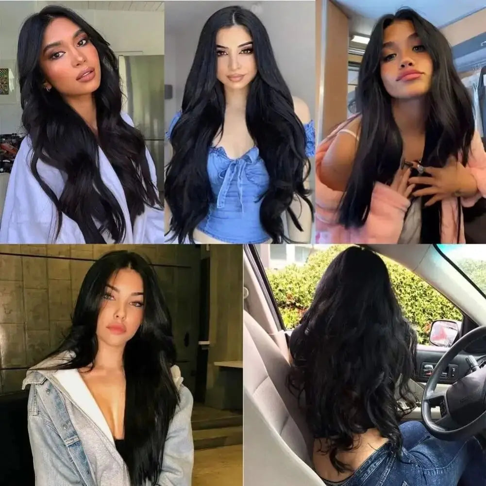 100% Brazilian Remy Clip-In Hair Extension - Natural Straight Invisible One-Piece