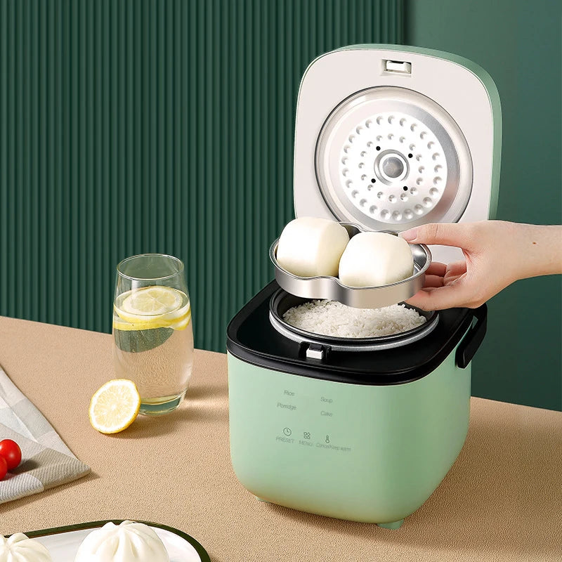 Mini Rice Cooker 1.2L Electric Cooking Machine for 1-2 People, Food Warmer & Steamer
