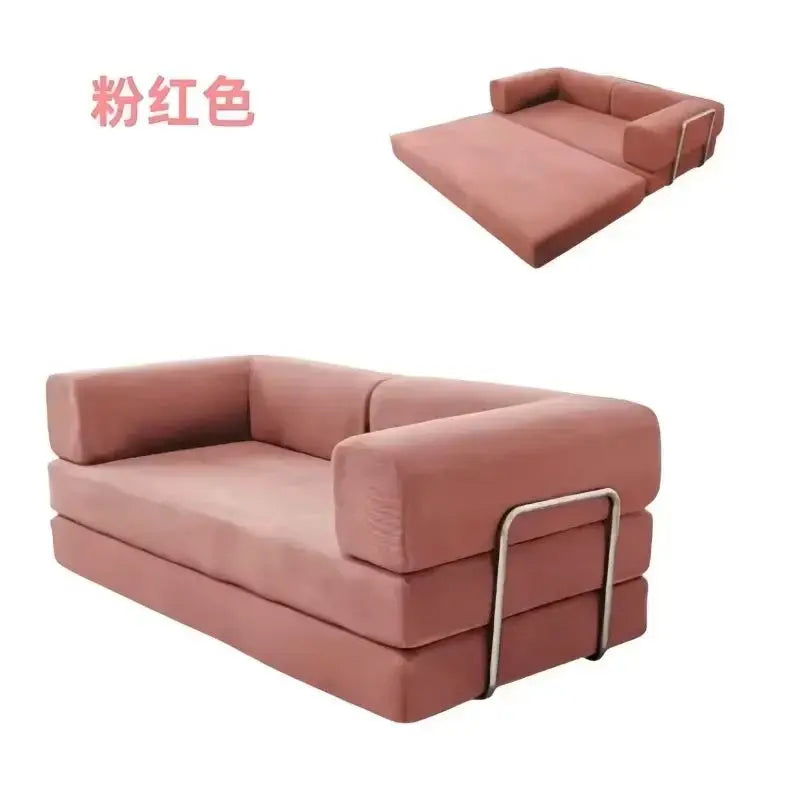 European Retro High-End Corduroy Sofa Bed, Foldable & Customizable Living Room Furniture