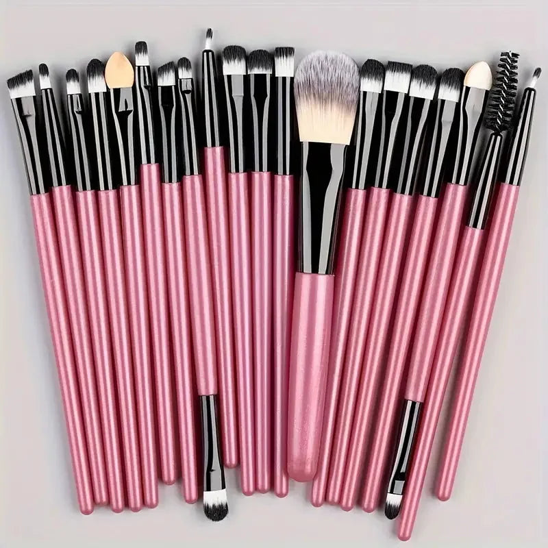 20Pcs Makeup Brush Set – Eyeliner, Blending, Foundation, and Cheek Brushes for Cosmetics