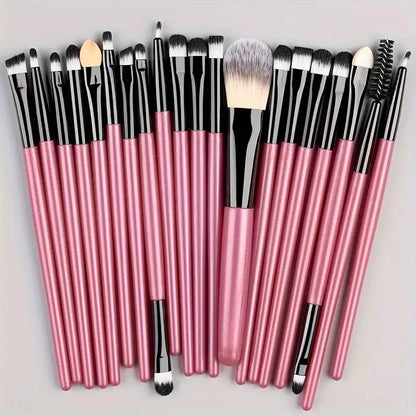 20Pcs Makeup Brush Set – Eyeliner, Blending, Foundation, and Cheek Brushes for Cosmetics