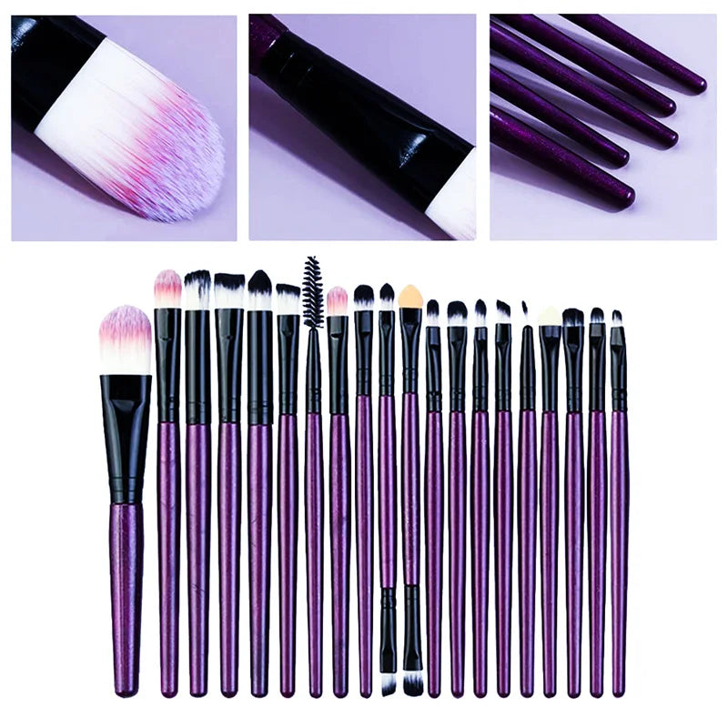20Pcs Makeup Brush Set – Eyeliner, Blending, Foundation, and Cheek Brushes for Cosmetics