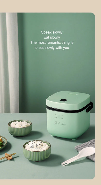 Mini Rice Cooker 1.2L Electric Cooking Machine for 1-2 People, Food Warmer & Steamer