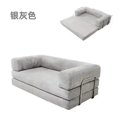 European Retro High-End Corduroy Sofa Bed, Foldable & Customizable Living Room Furniture