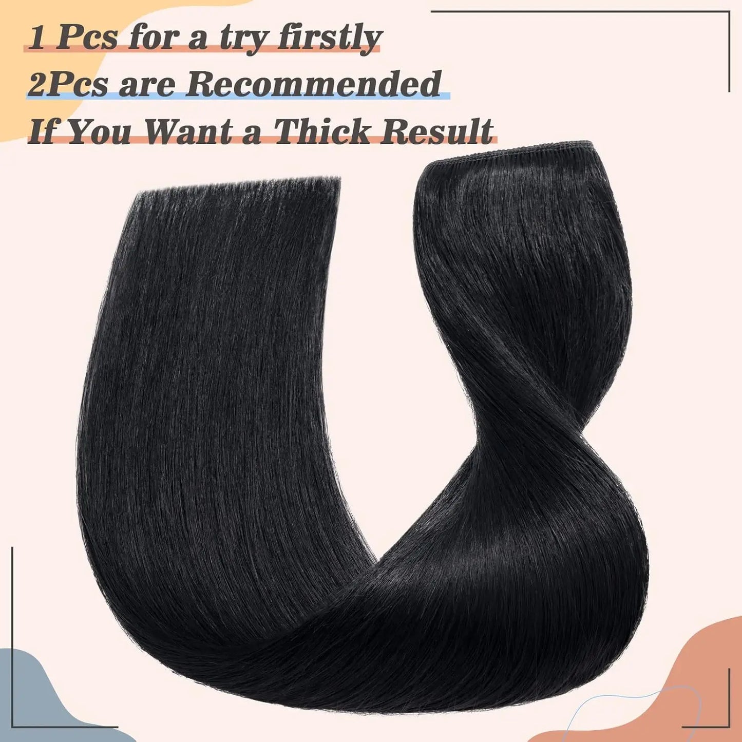 100% Brazilian Remy Clip-In Hair Extension - Natural Straight Invisible One-Piece