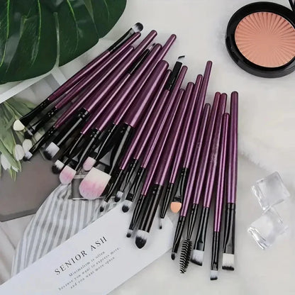 20Pcs Makeup Brush Set – Eyeliner, Blending, Foundation, and Cheek Brushes for Cosmetics