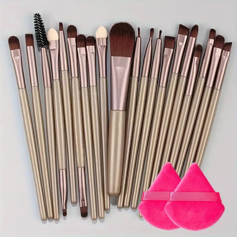 20Pcs Makeup Brush Set – Eyeliner, Blending, Foundation, and Cheek Brushes for Cosmetics
