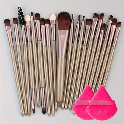 20Pcs Makeup Brush Set – Eyeliner, Blending, Foundation, and Cheek Brushes for Cosmetics