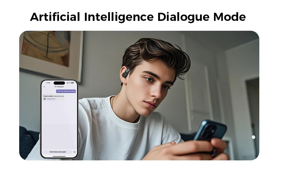 Erazer XP6 AI Translator Earbuds - Wireless Gaming Headset with Equalizer App & Waterproof Bluetooth Earphones