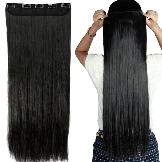 100% Brazilian Remy Clip-In Hair Extension - Natural Straight Invisible One-Piece