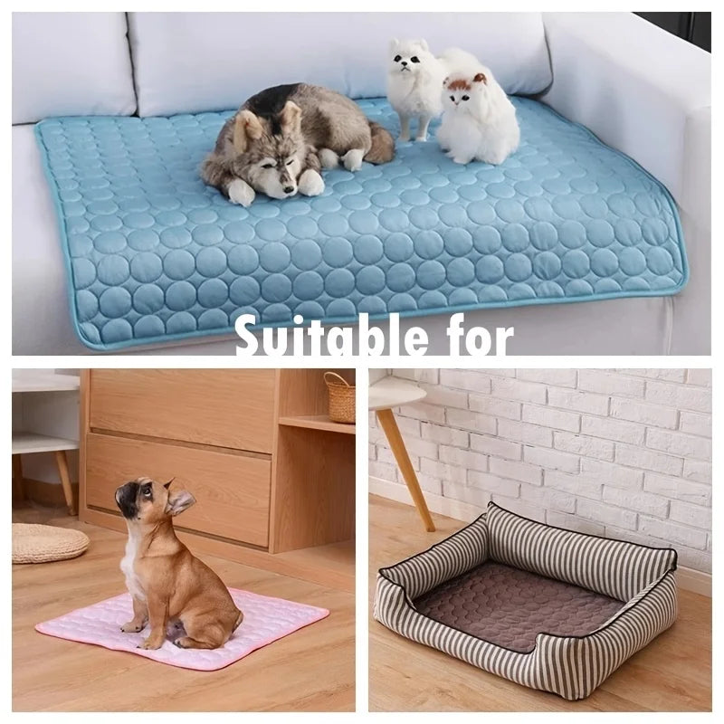 Dog Cooling Mat & Cat Ice Pad Blanket – Extra Large Summer Cold Bed for Pets