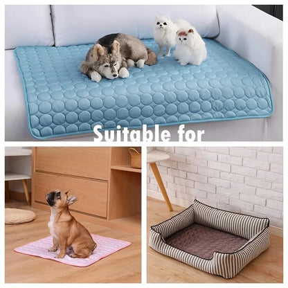 Dog Cooling Mat & Cat Ice Pad Blanket – Extra Large Summer Cold Bed for Pets