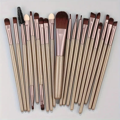 20Pcs Makeup Brush Set – Eyeliner, Blending, Foundation, and Cheek Brushes for Cosmetics