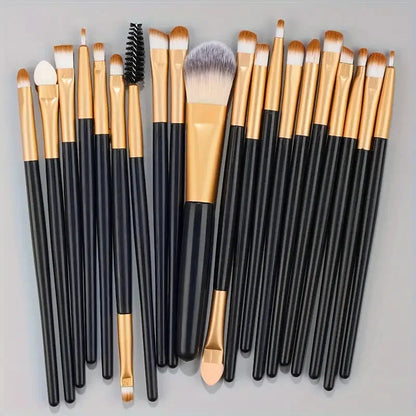 20Pcs Makeup Brush Set – Eyeliner, Blending, Foundation, and Cheek Brushes for Cosmetics
