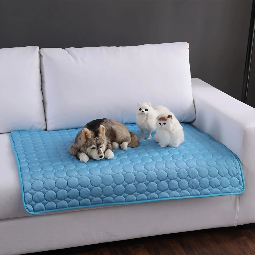 Dog Cooling Mat & Cat Ice Pad Blanket – Extra Large Summer Cold Bed for Pets