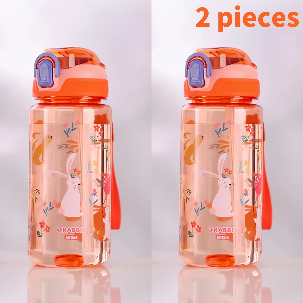 600ml Dinosaur Water Bottle for Kids, Leakproof Sippy Cup with Silicone Straw