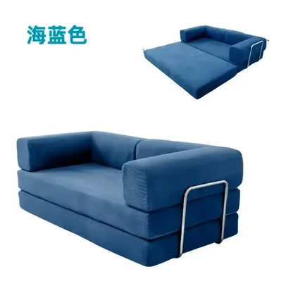 European Retro High-End Corduroy Sofa Bed, Foldable & Customizable Living Room Furniture