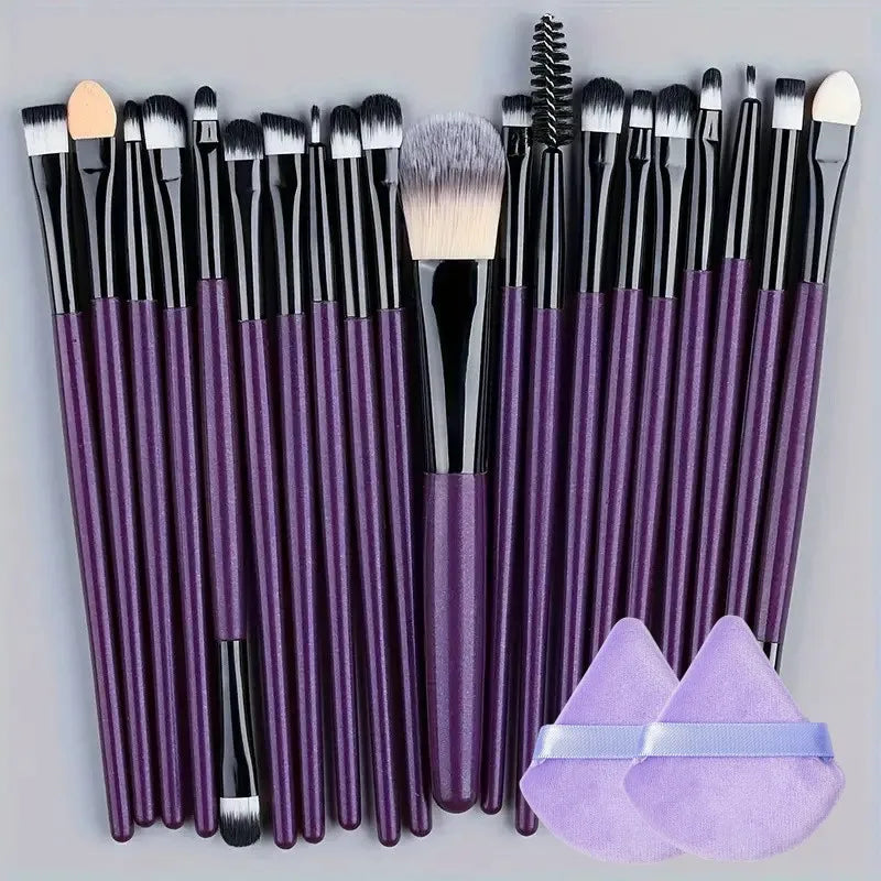 20Pcs Makeup Brush Set – Eyeliner, Blending, Foundation, and Cheek Brushes for Cosmetics