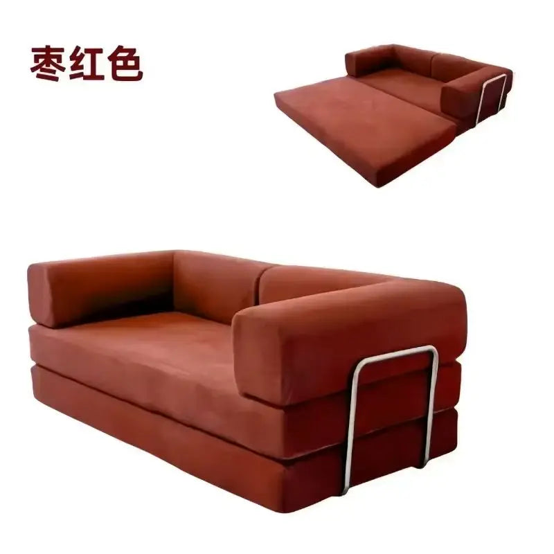 European Retro High-End Corduroy Sofa Bed, Foldable & Customizable Living Room Furniture