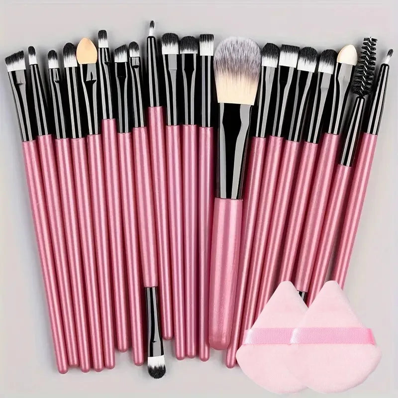 20Pcs Makeup Brush Set – Eyeliner, Blending, Foundation, and Cheek Brushes for Cosmetics