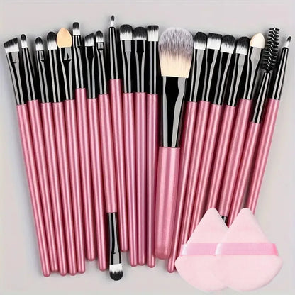 20Pcs Makeup Brush Set – Eyeliner, Blending, Foundation, and Cheek Brushes for Cosmetics