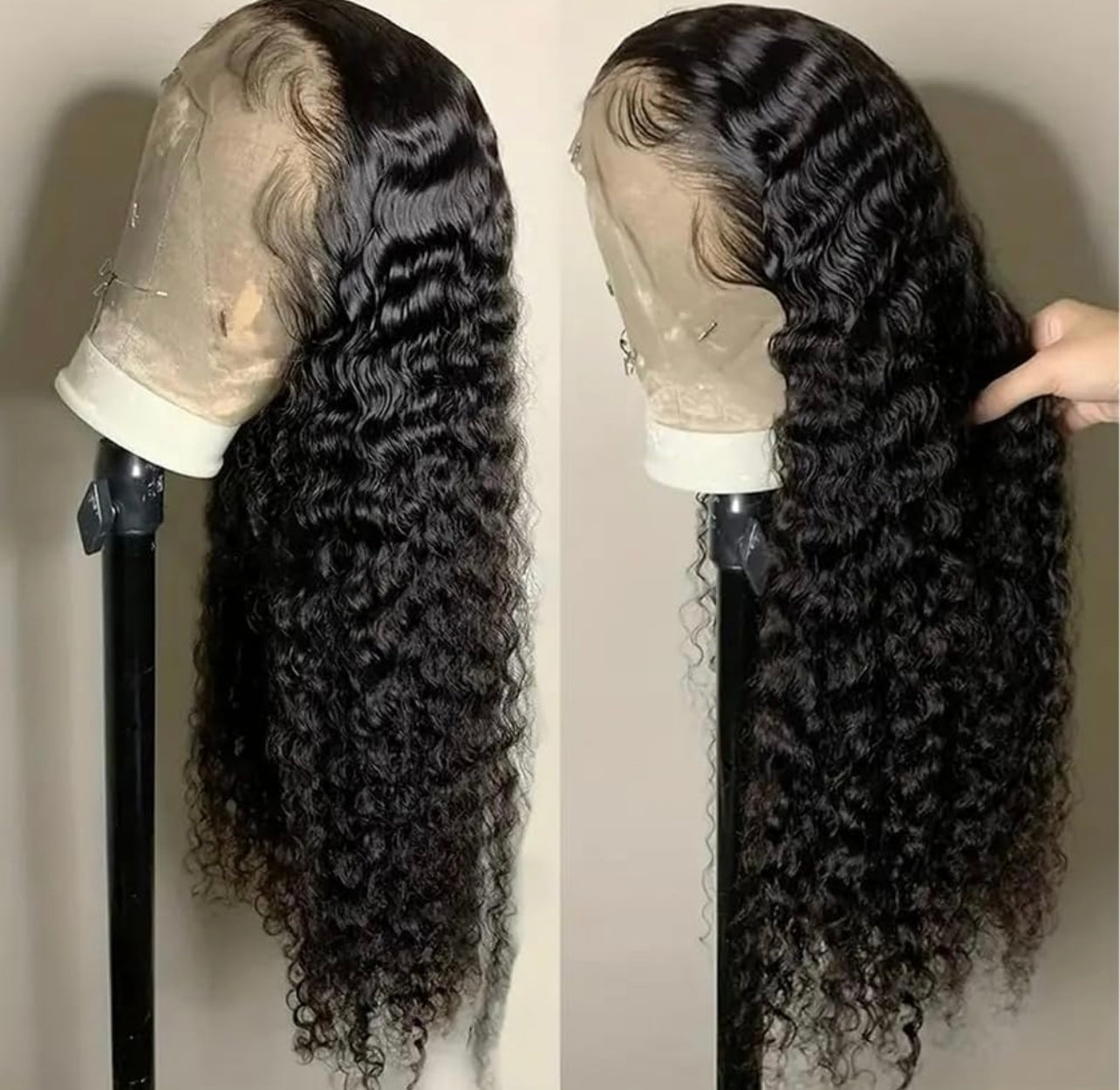Brazilian Human Hair Silk Base Lace Front Wigs Virgin Hair Water Wave