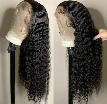 Brazilian Human Hair Silk Base Lace Front Wigs Virgin Hair Water Wave