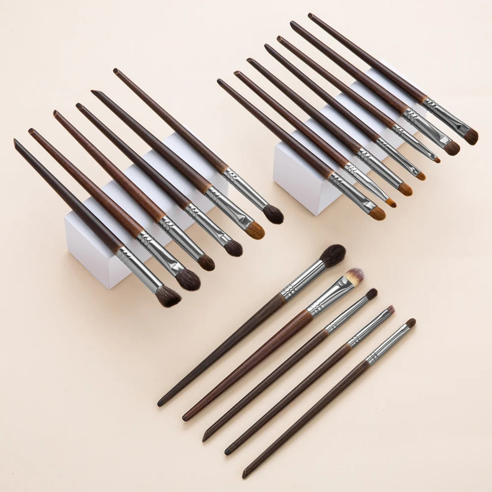 OVW Natural Goat Hair Makeup Brush Set - Professional Blending, Smudging & Shader Kit