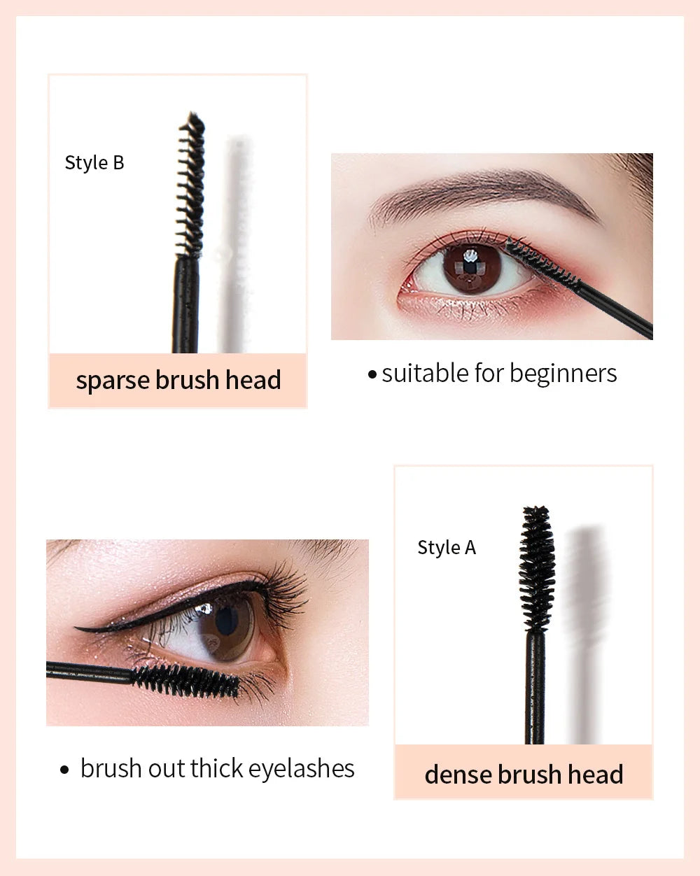 QIBEST 4D Black Mascara - Lengthening & Volume Waterproof Eyelash Makeup